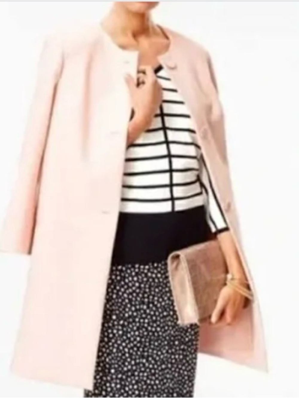 Talbots Soft Blush Pink Round-Neck Pea Coat